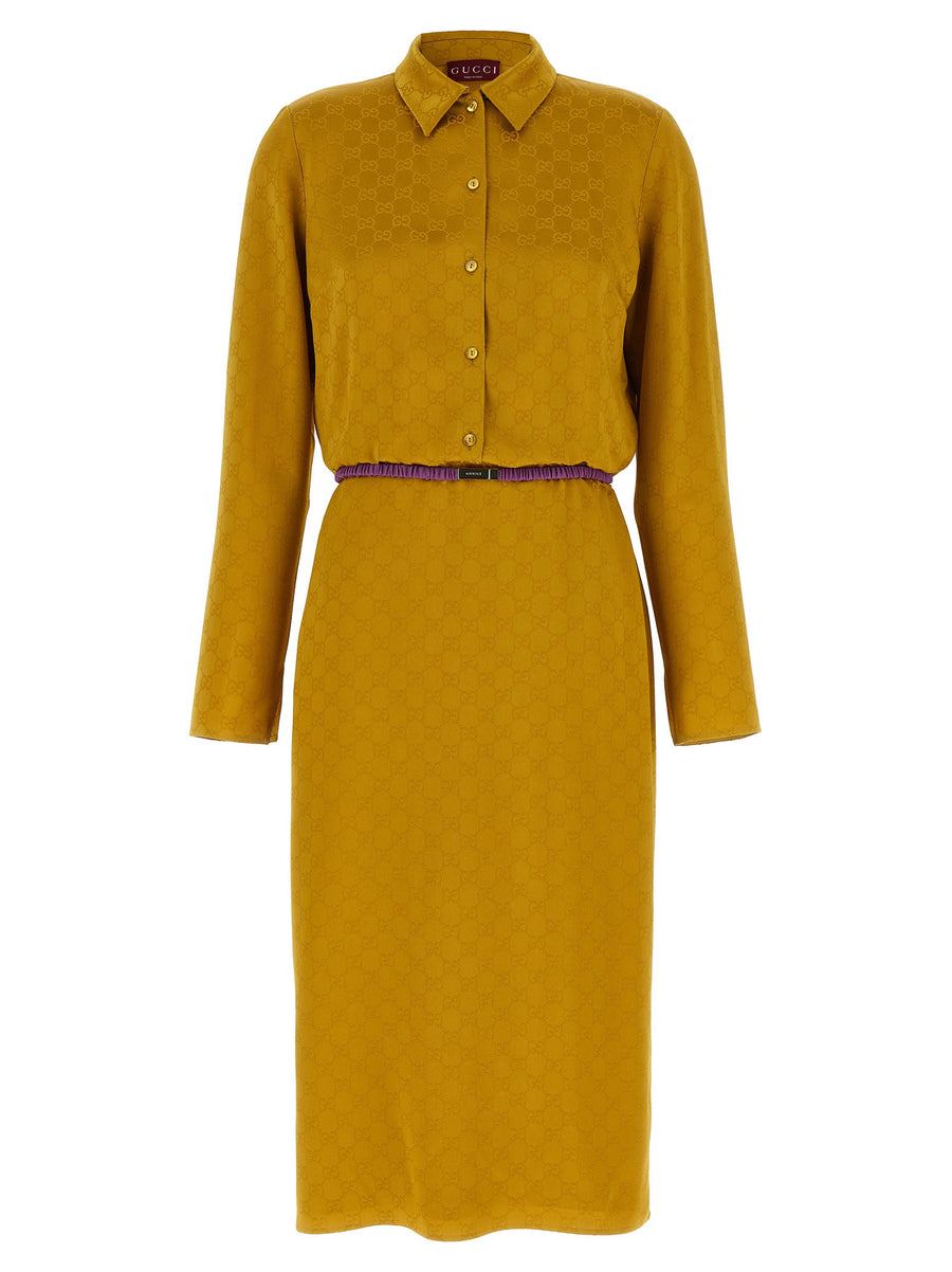 Gucci GG Jacquard Dress — Gold