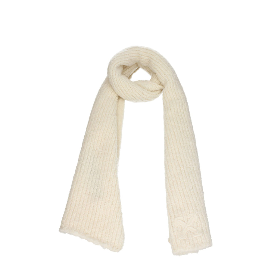 Off-White 70% wool scarf in beige