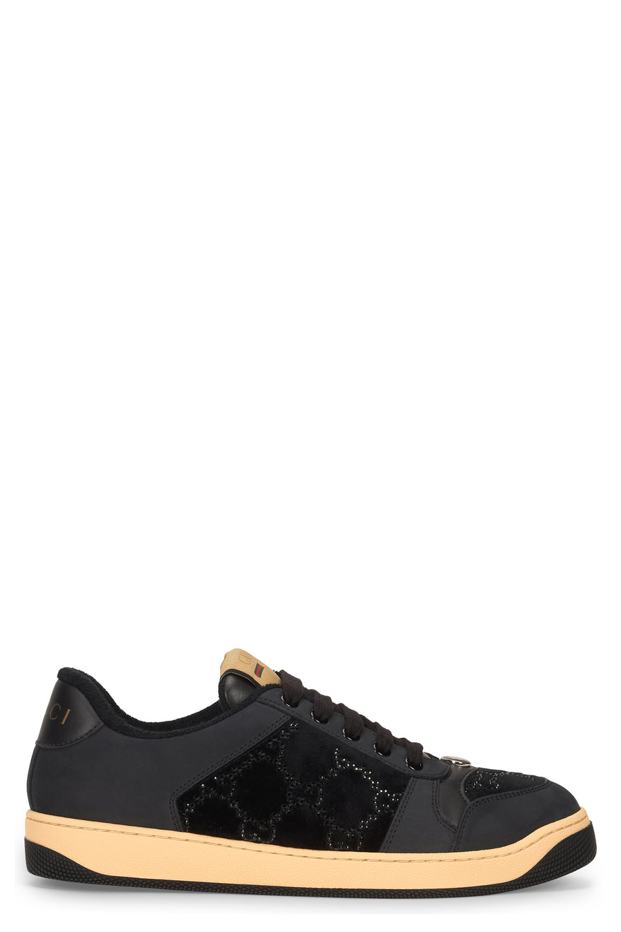 Sneakers Screener Calfskin-Velvet Black Cotton Trainers