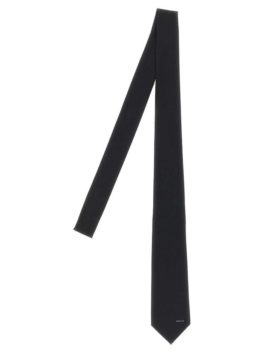 Gucci Jacquard Silk Necktie — Black
