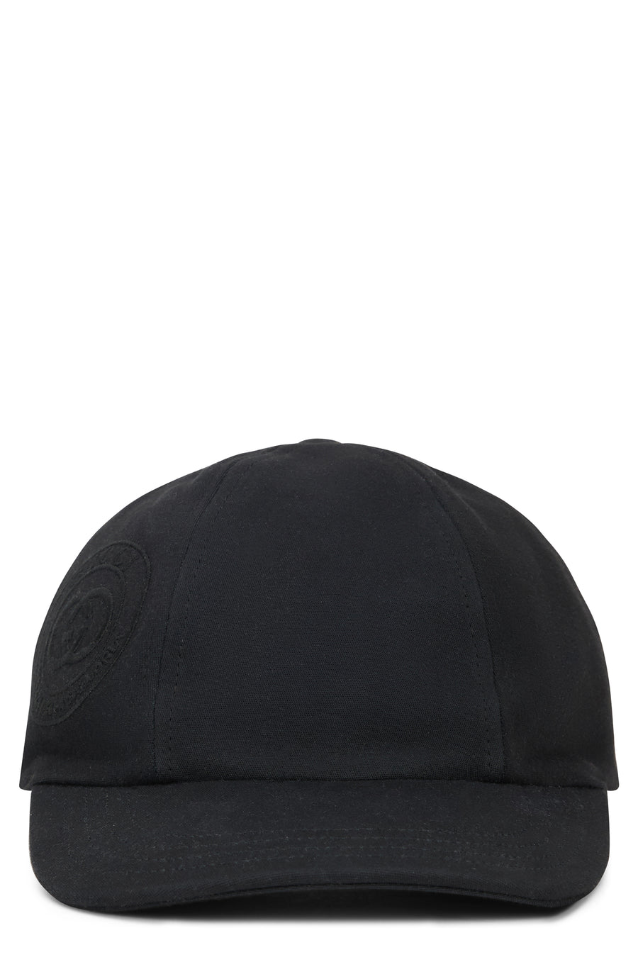 Cap Curved Brim Black Cotton Hat