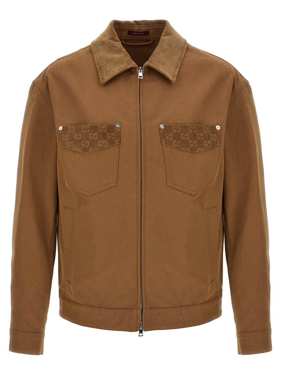 Gucci GG Corduroy Canvas Jacket — Tan