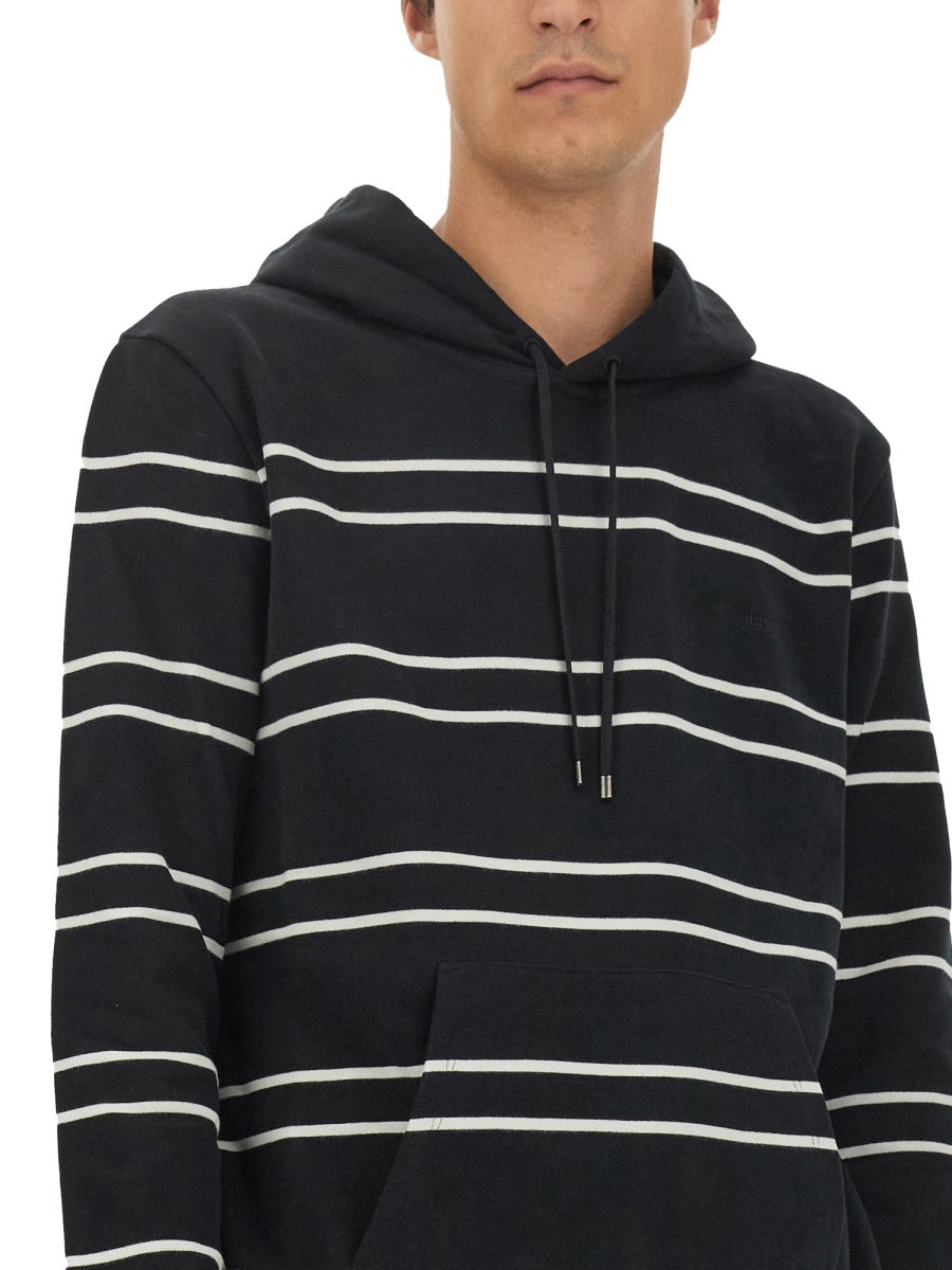 Striped Sweatshirt Black Cotton Sweatshirts