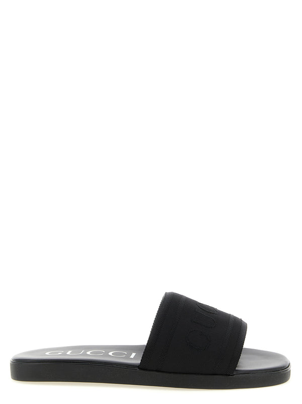 Gucci Jacquard Logo Slide — Black