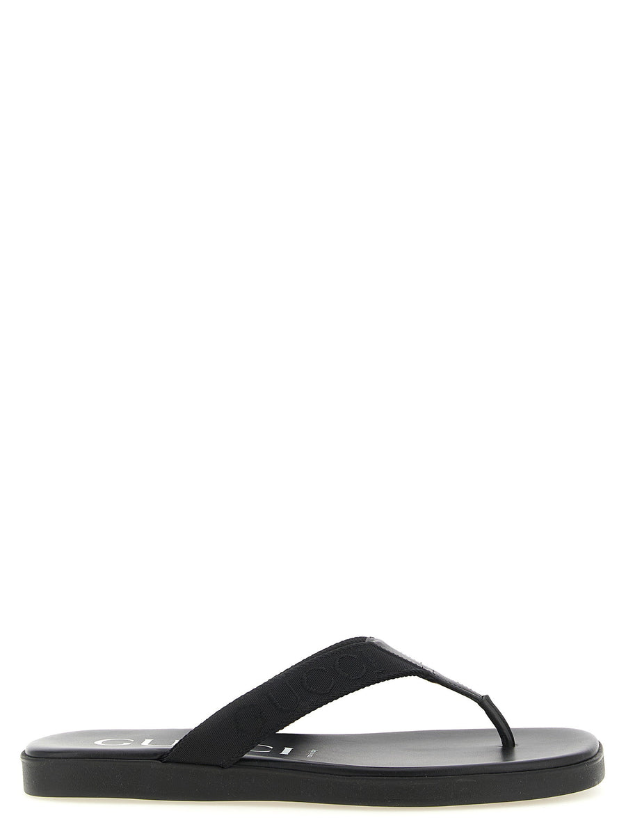 Gucci جاكار ثونغ صنادل — أسود