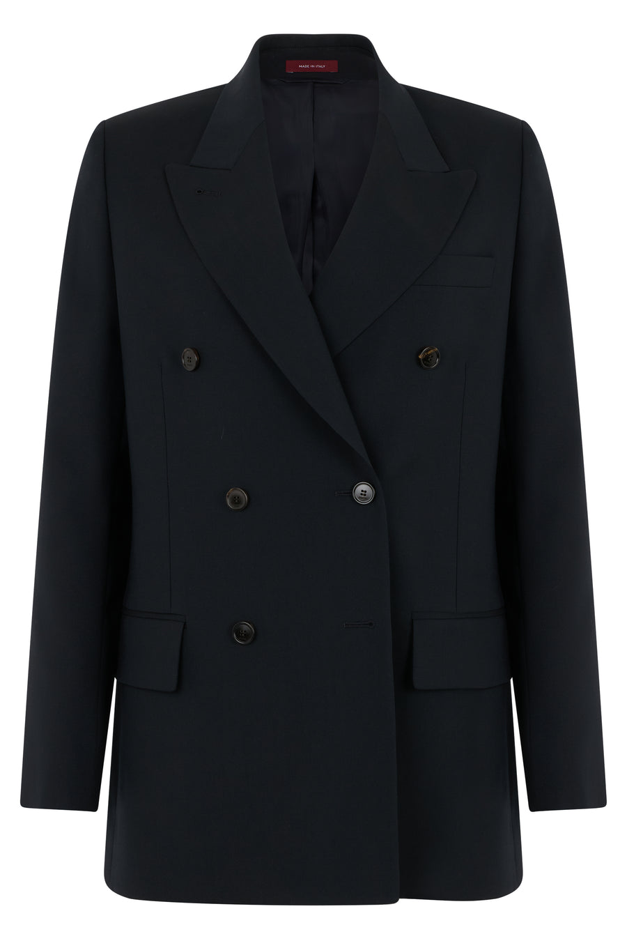 Blazer Double-Breasted Wool Black Blazers