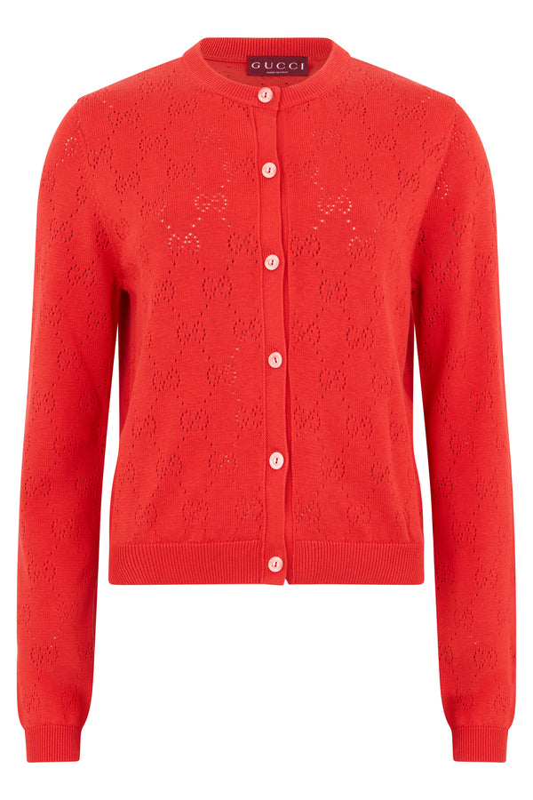 Cardigan Monogram Cotton Red Cardigans