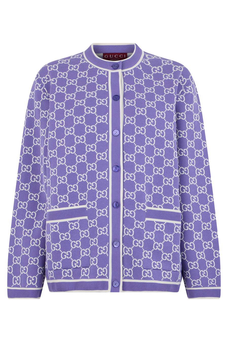 Cardigan Embroidered Lilac Cotton Cardigans