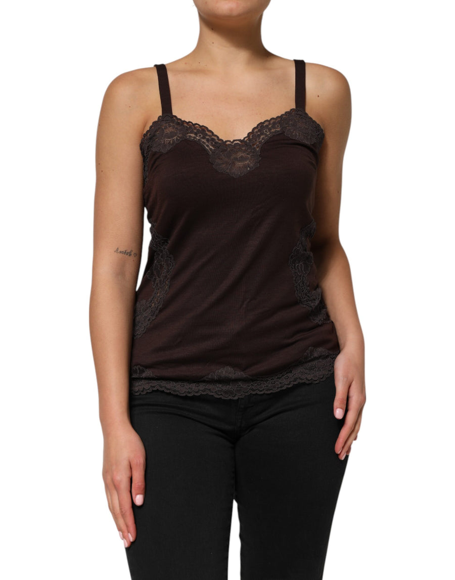 Dolce & Gabbana 63% Virgin Wool tank top in brown