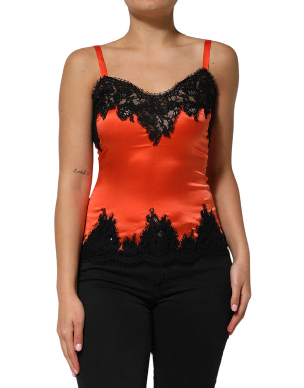 Dolce & Gabbana 80% Silk 12% Cotton 5% Elastane 3% Nylon tank top in red