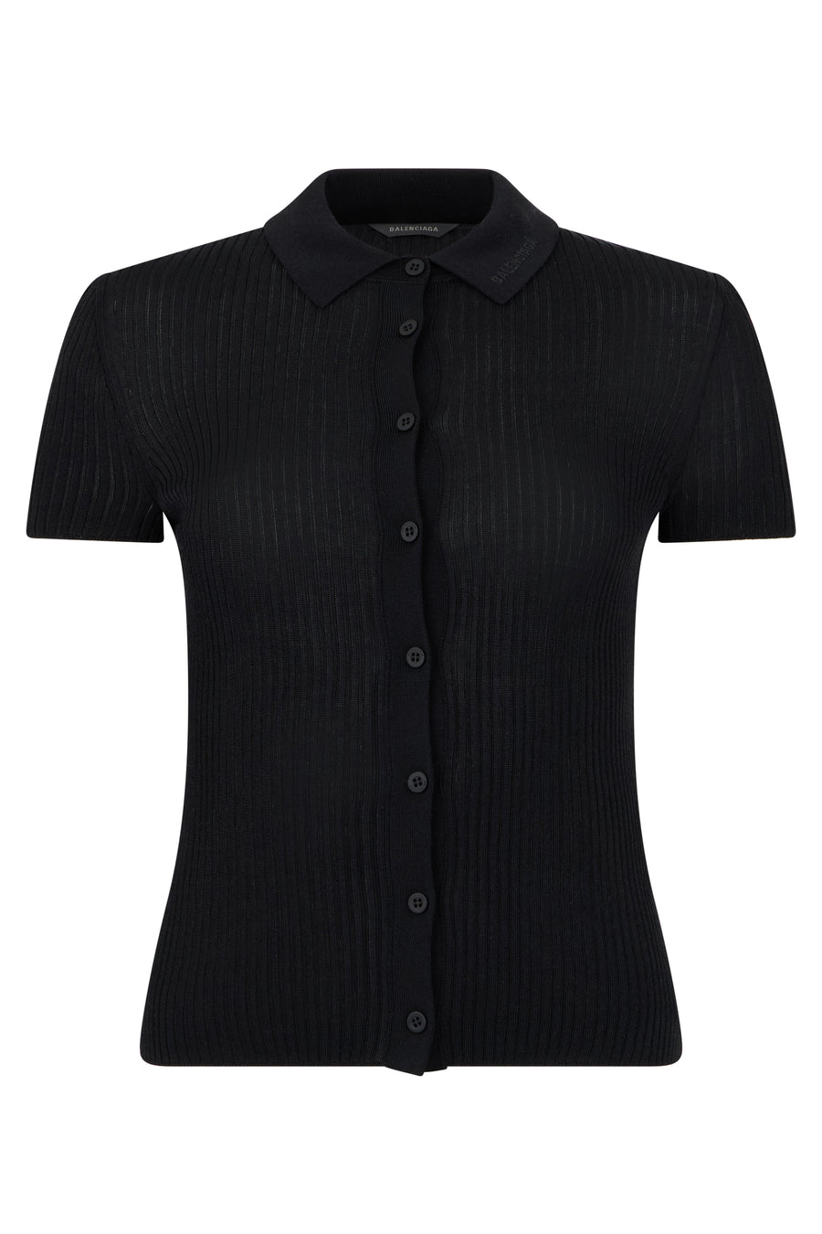 Cardigan Ribbed Knit Black Viscose Cardigans