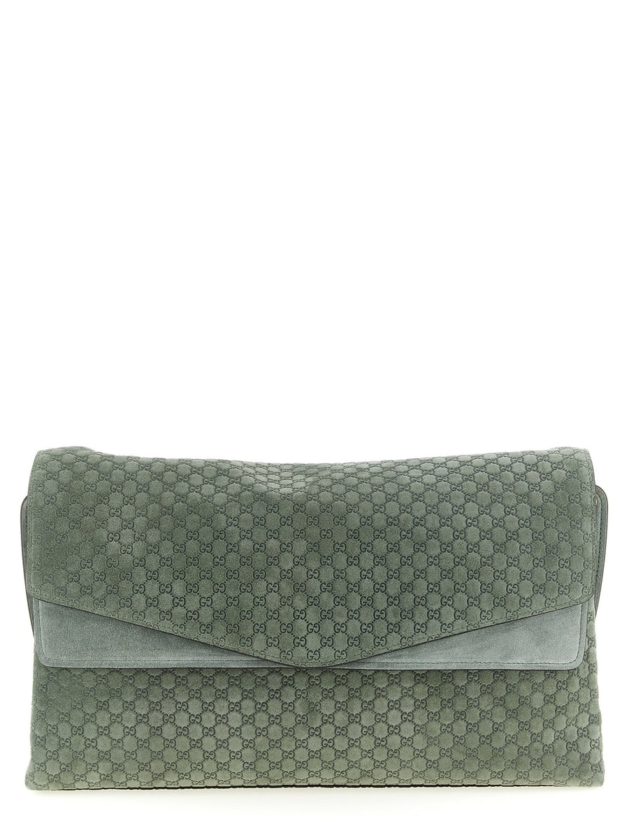 Gucci Gg Large Suede Shoulder Bag