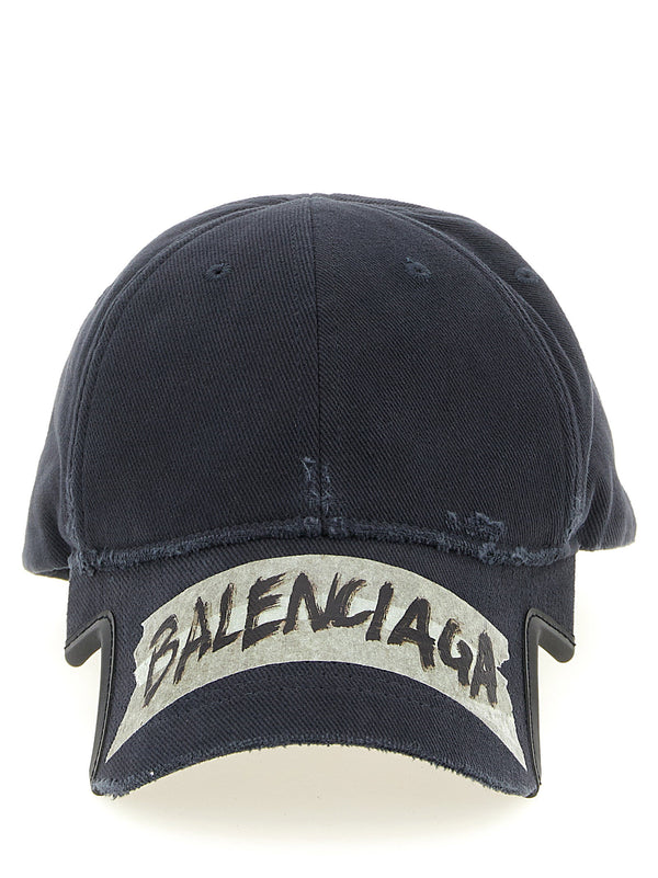 قبعة بيسبول بنقشرة شريط لاصق من Balenciaga — كحلي