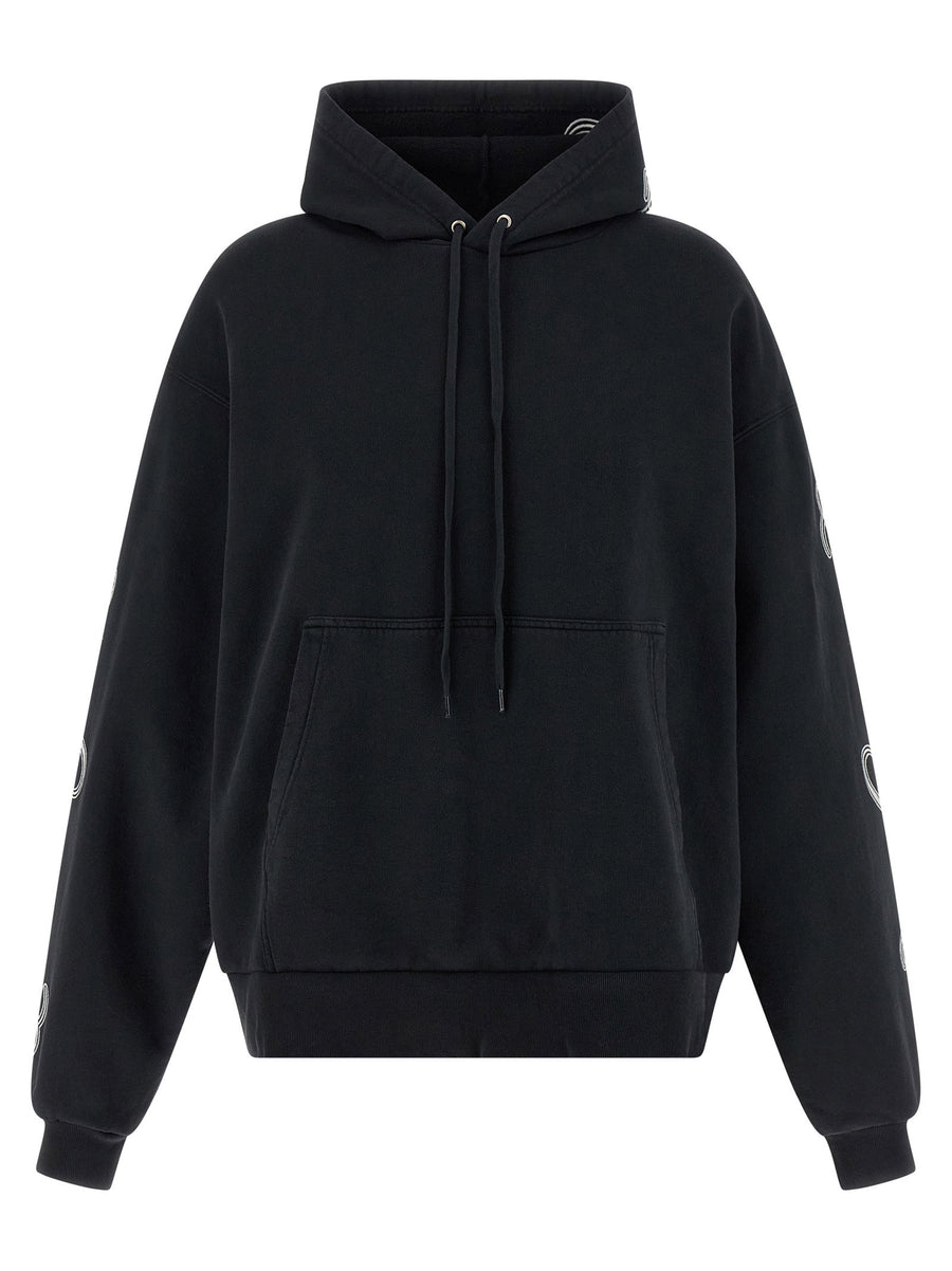 Balenciaga Cursive Embroidered Hoodie — Black