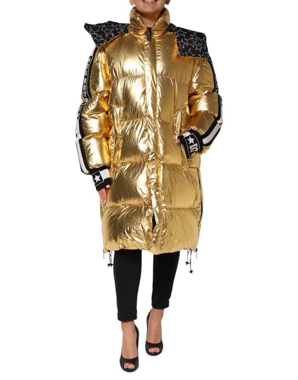 Dolce & Gabbana 66% Polyester down jacket in gold