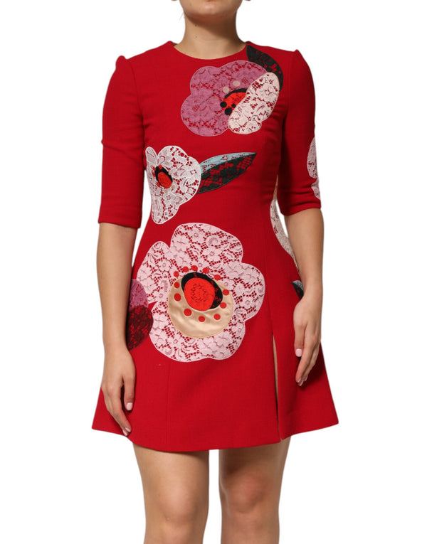 Dolce & Gabbana 100% Wool; Lining: 86% Silk dress in red