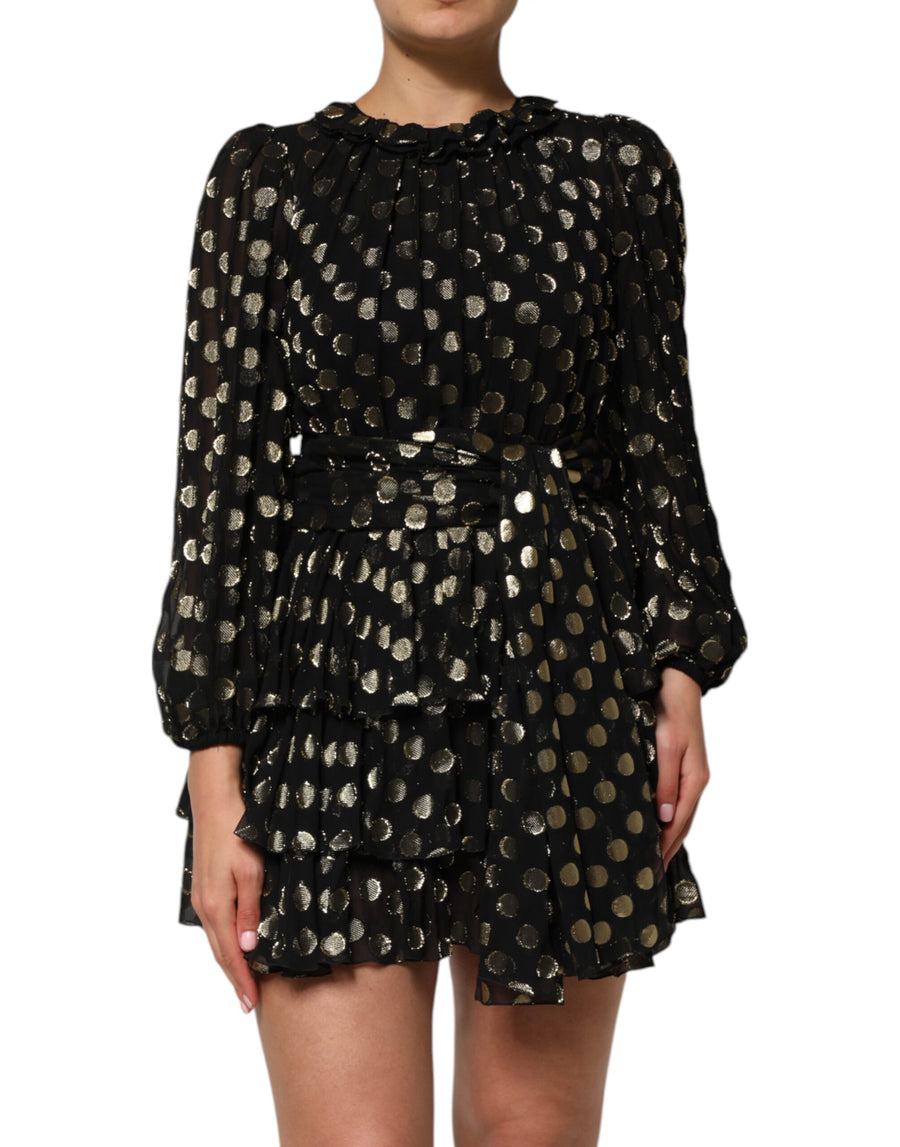 Dolce & Gabbana 89% Silk 11% Fiber Metallization; Lining: 76% Silk dress in black