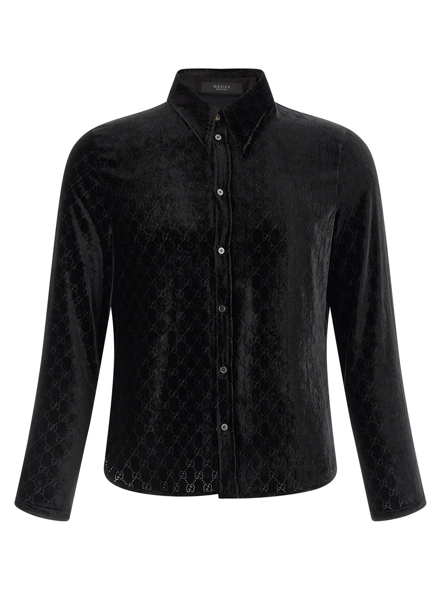 Gucci GG Velvet Shirt — Black
