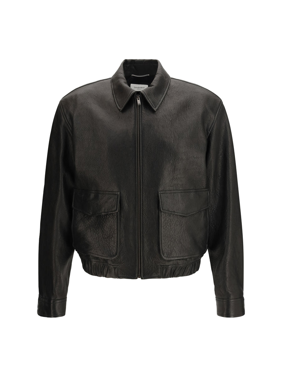 Saint Laurent 100% Lamb Ovis Aries jacket in black