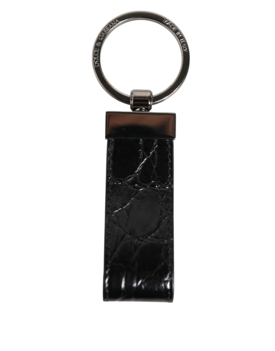 Dolce & Gabbana 40% Caiman Leather key case in black