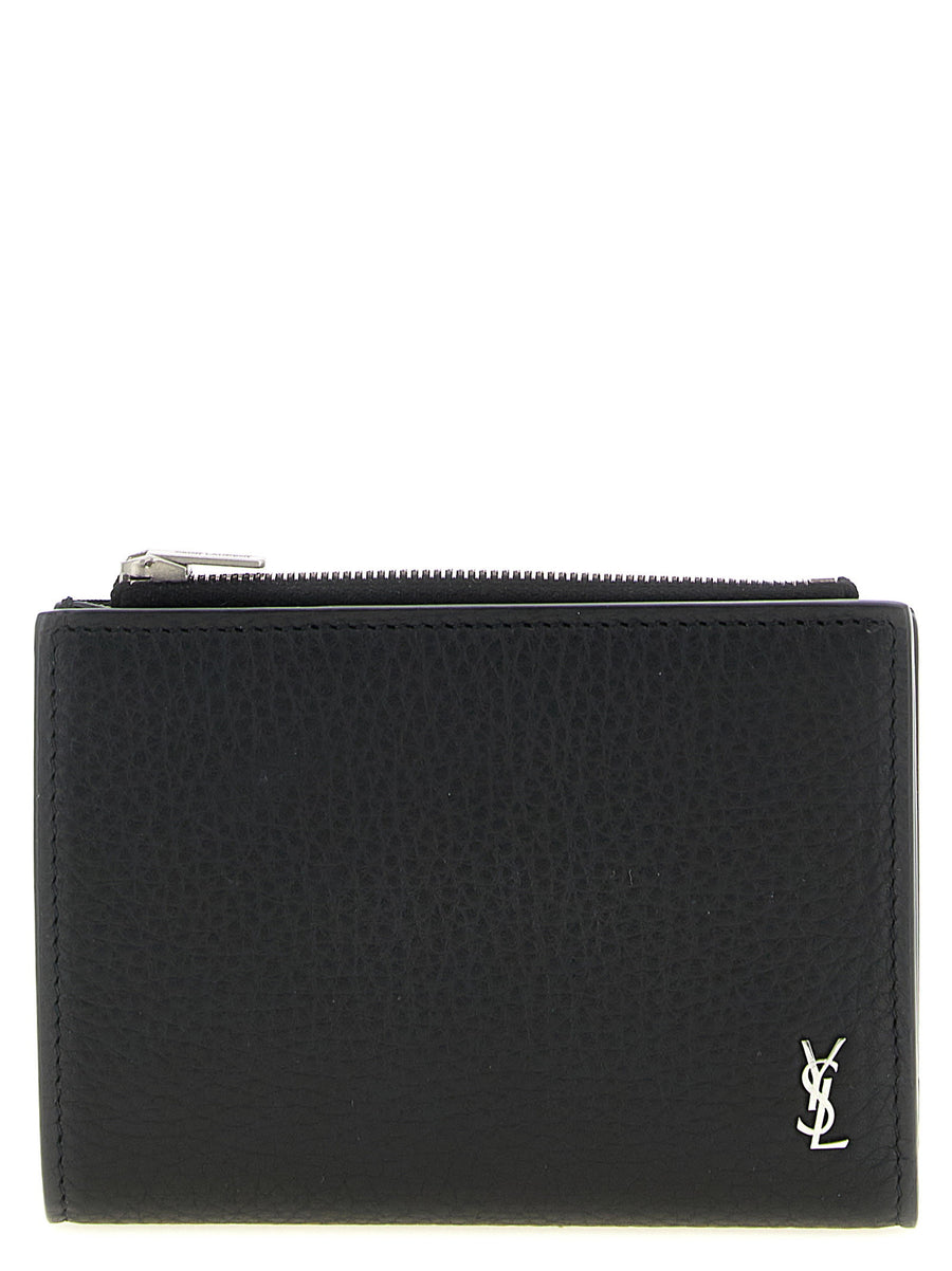 Saint Laurent Tiny Cassandre Wallet — Black