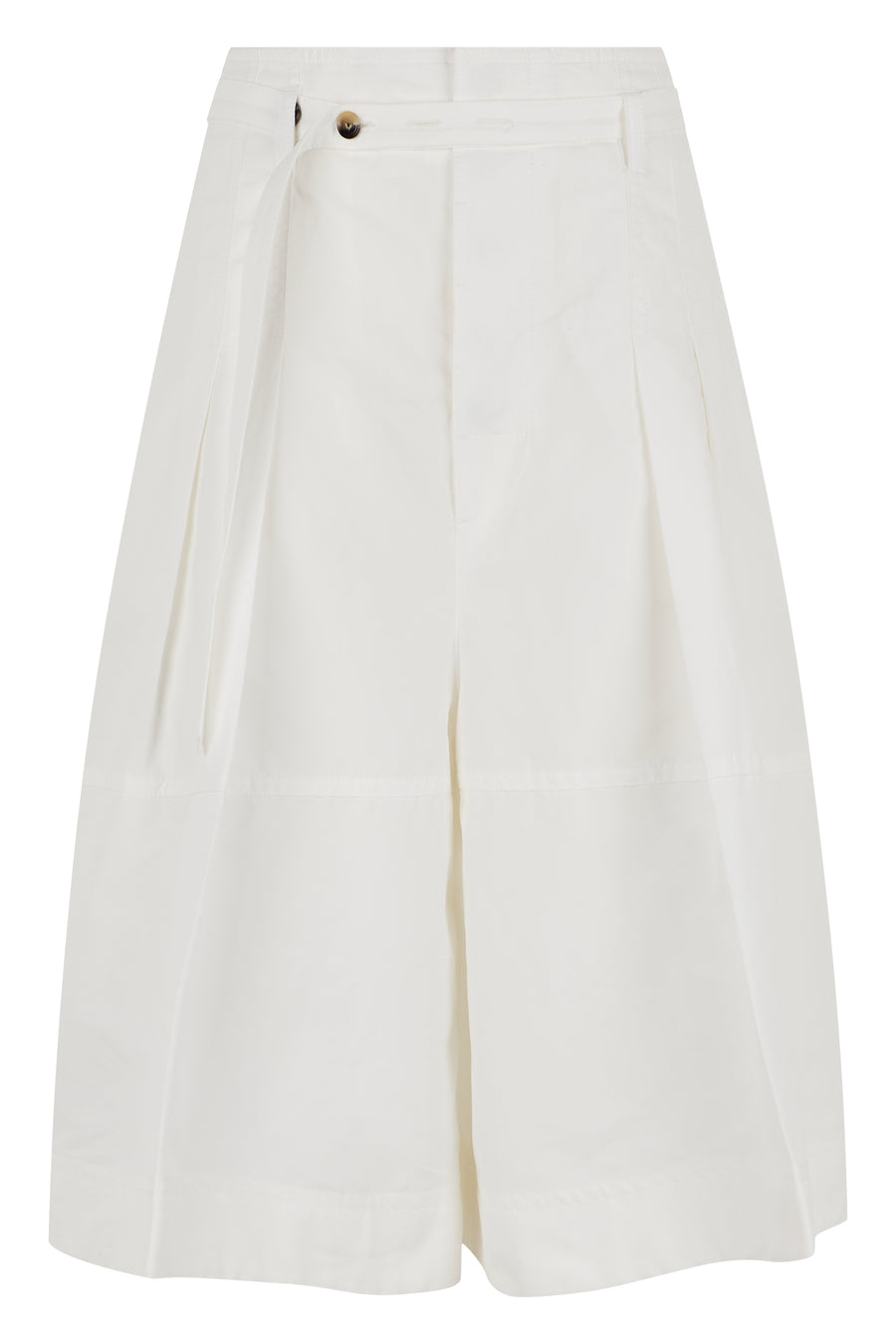 Culotte Pants White Cotton Wide-leg Trousers