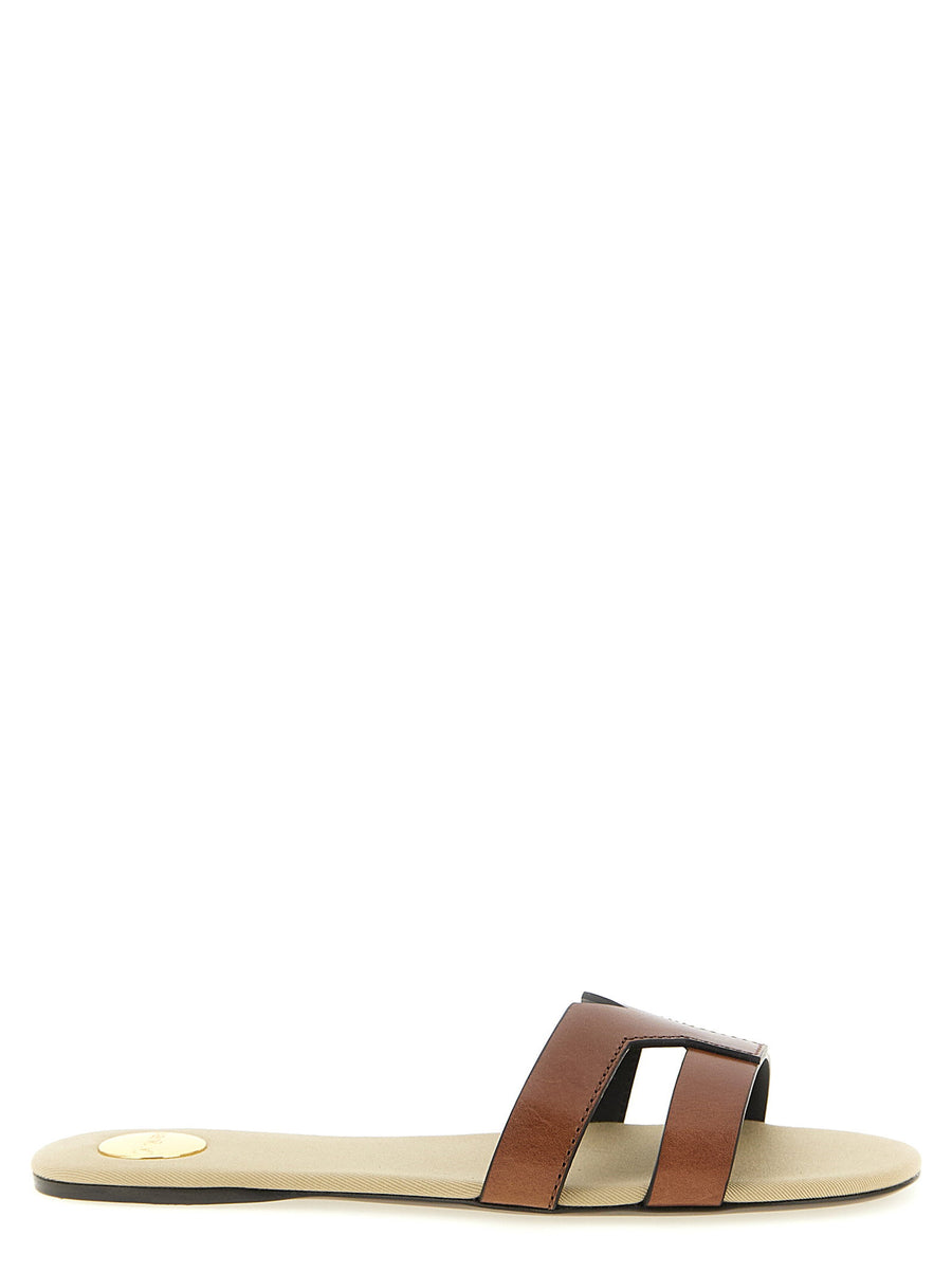 Saint Laurent Mabrouka Sandals — tan