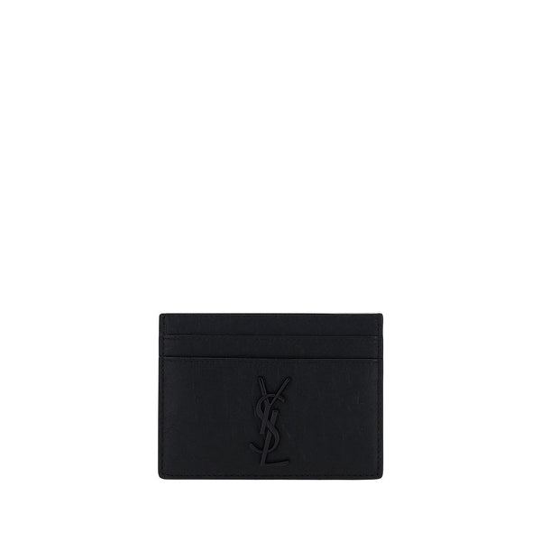 Saint Laurent 100% Goatskin card case in black
