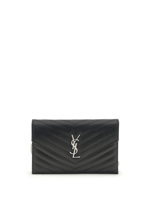 Saint Laurent 100% calf leather Bos Taurus shoulder bag in black