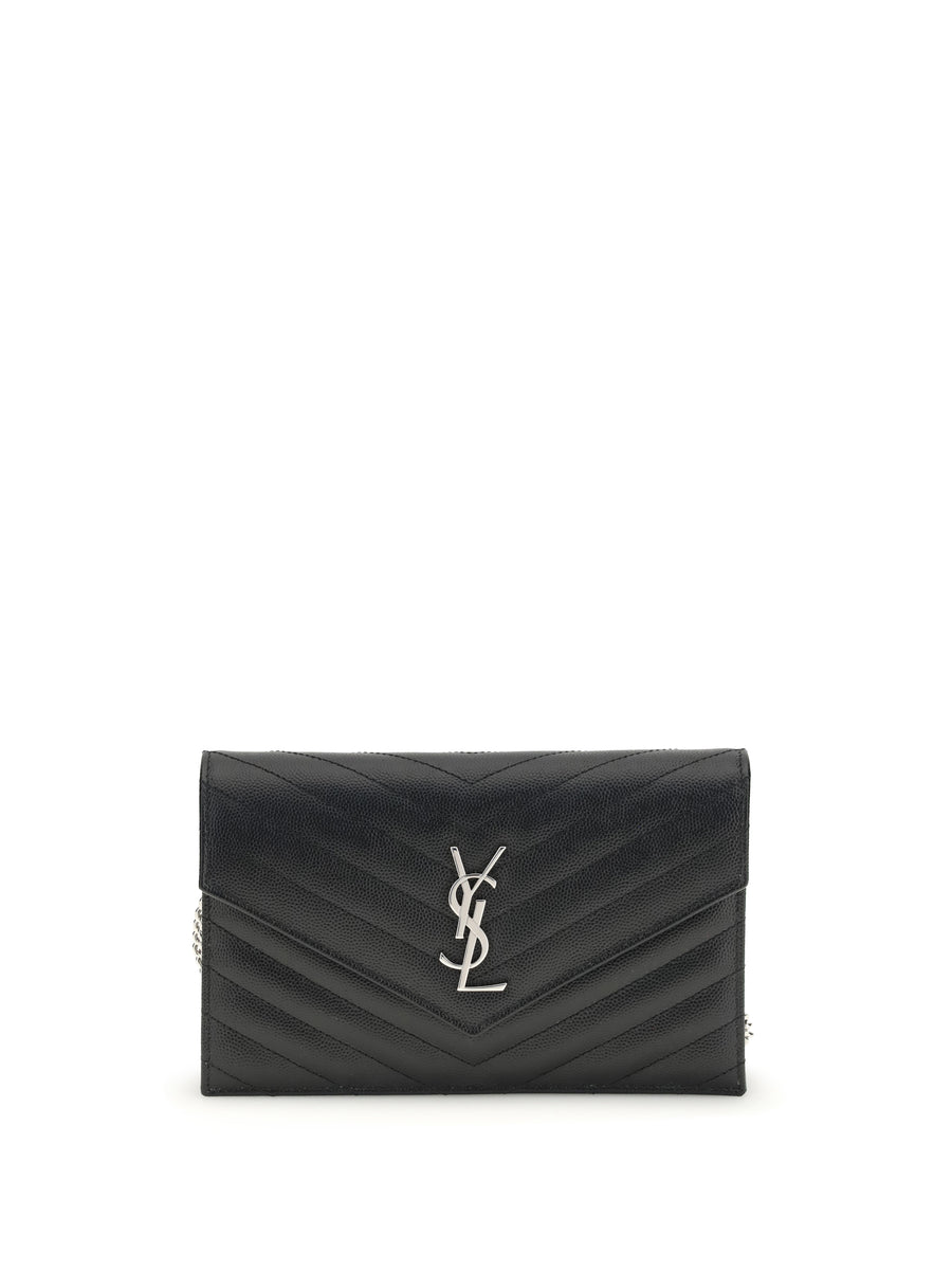 Saint Laurent 100% calf leather Bos Taurus shoulder bag in black