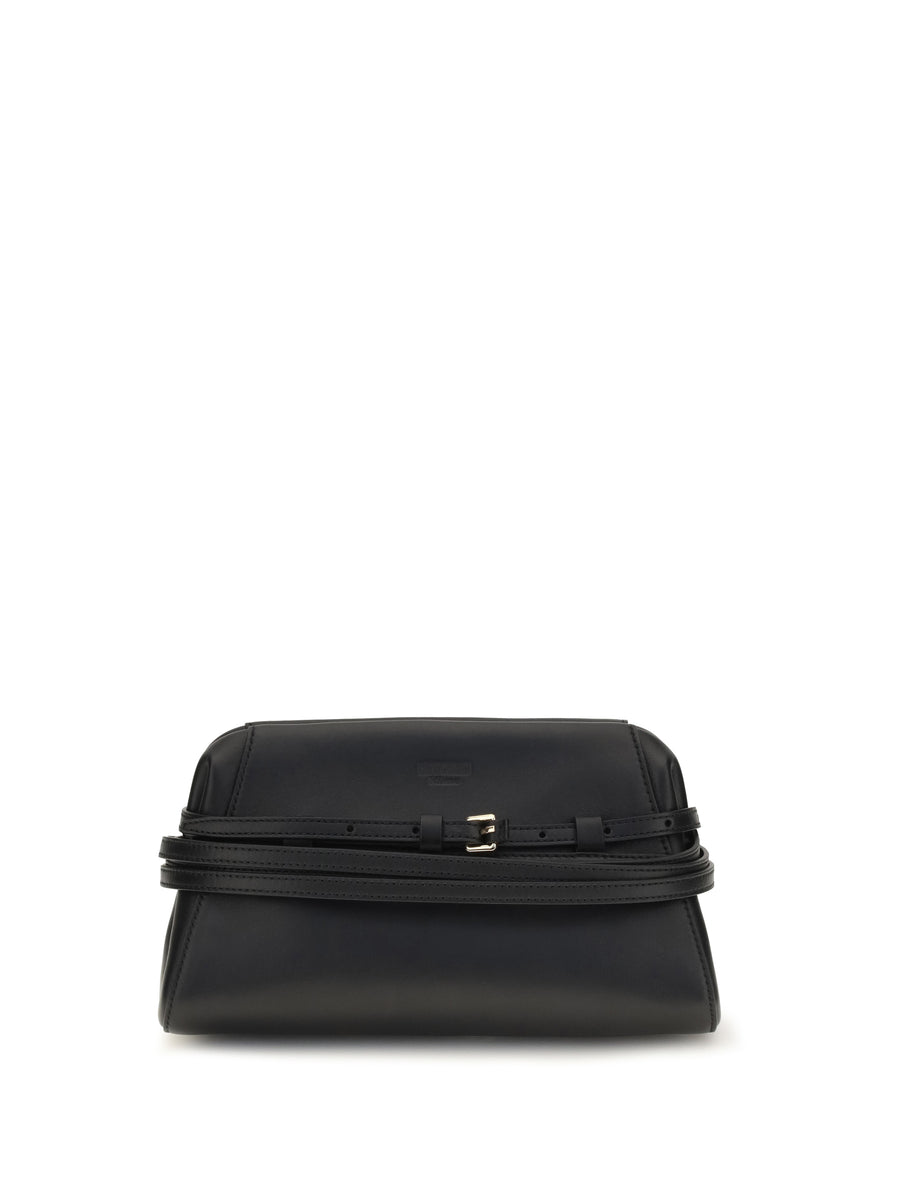 Moschino 100% Goatskin clutch in black