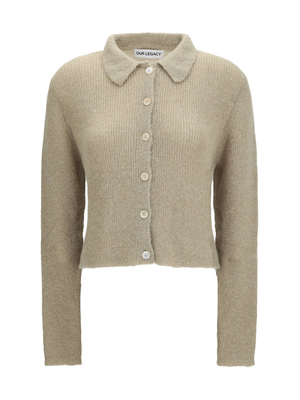 Our Legacy 55% Alpaca Vicugna Pacos cardigan in green