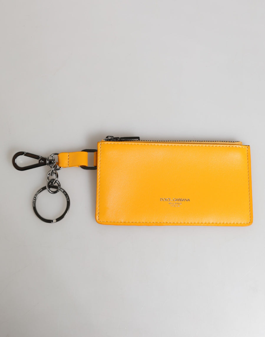 Dolce & Gabbana 100% Calf Leather card case in yellow