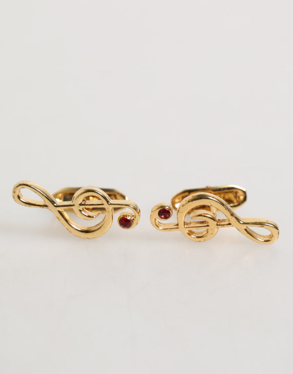 Dolce & Gabbana 95% Real Brass 5% Real Crystal cufflinks in gold