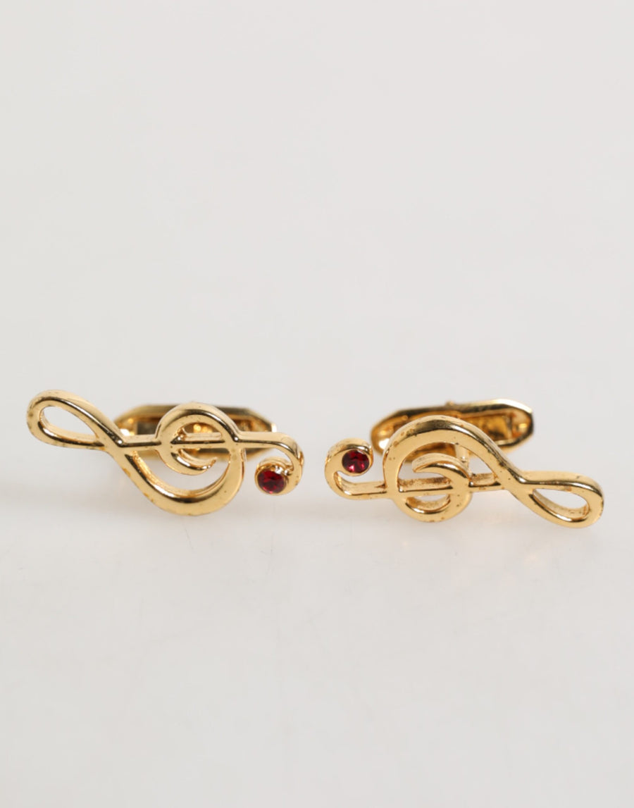 Dolce & Gabbana 95% Real Brass 5% Real Crystal cufflinks in gold