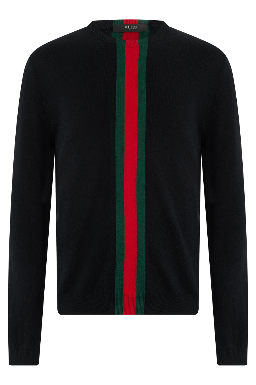Crew Neck Cashmere Pullover Black-Green-Red Black/green/red Sweatshirts