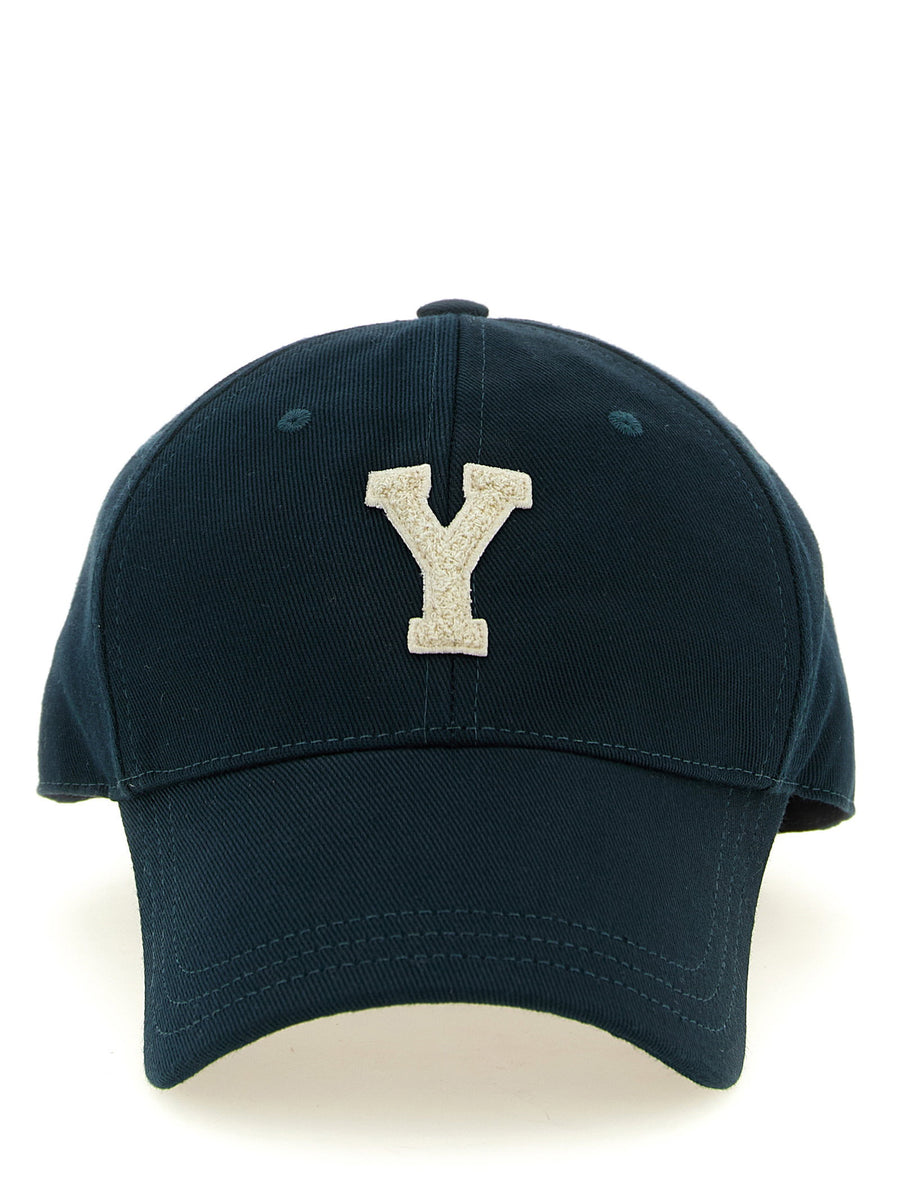 Saint Laurent Embroidered Terry Letter Y Baseball Cap — Navy