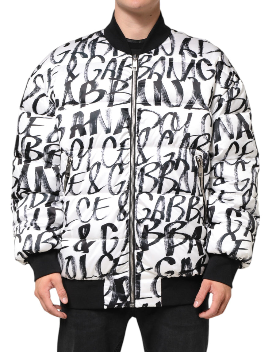 Dolce & Gabbana 100% Polyester bomber jacket in white