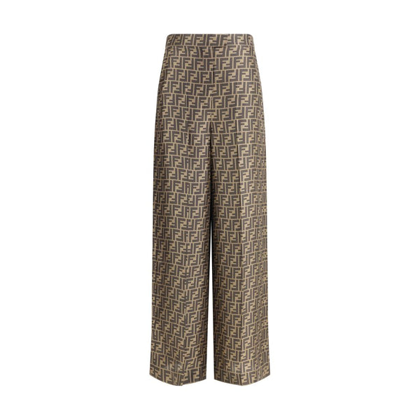Fendi 100% Silk trousers in brown