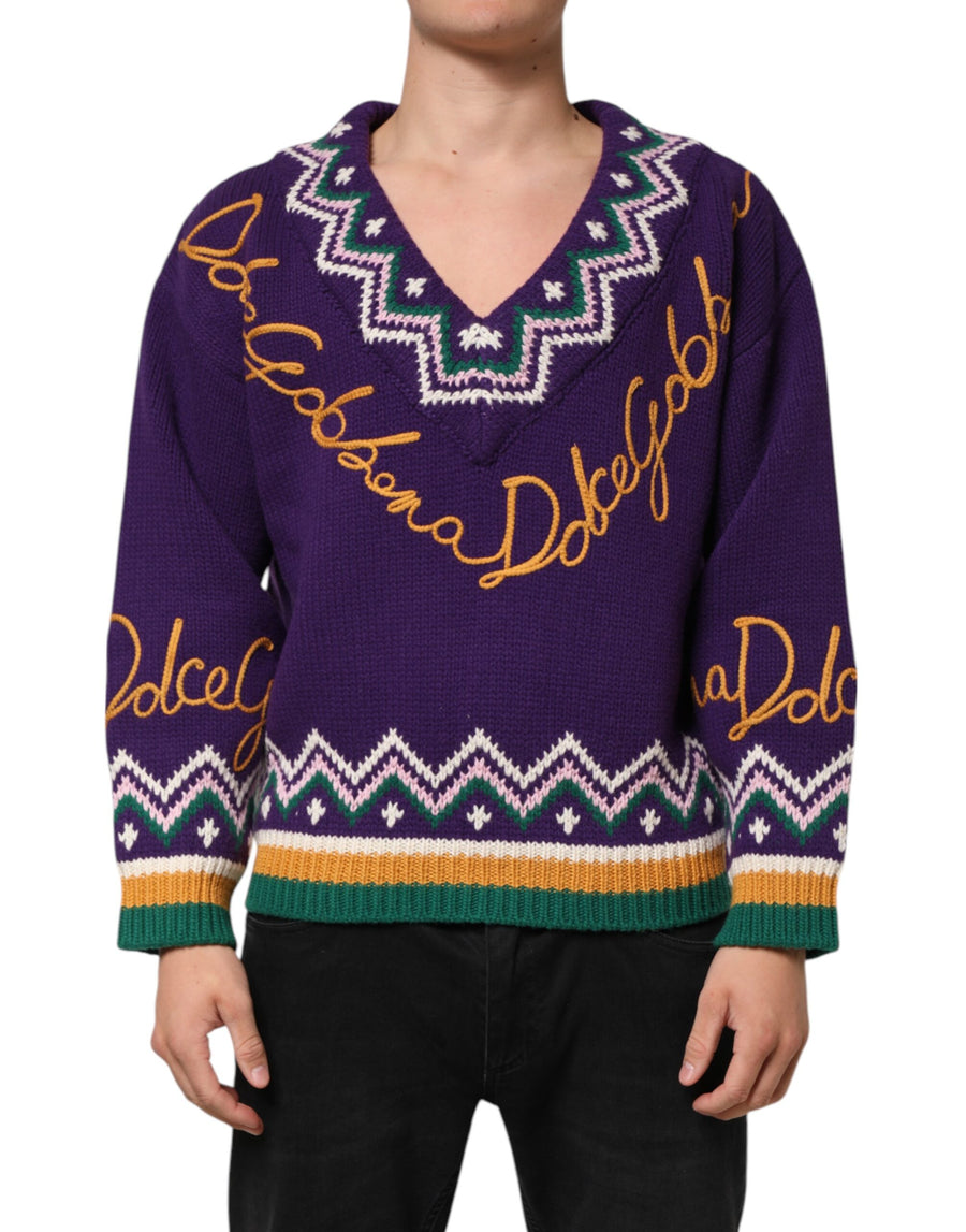 Dolce & Gabbana 80% Virgin Wool sweater in purple