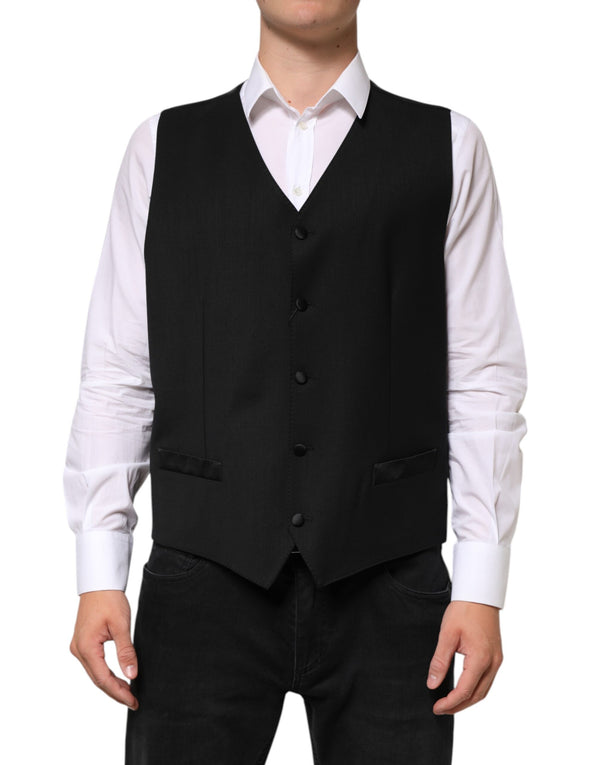 Dolce & Gabbana 87% Wool vest in black