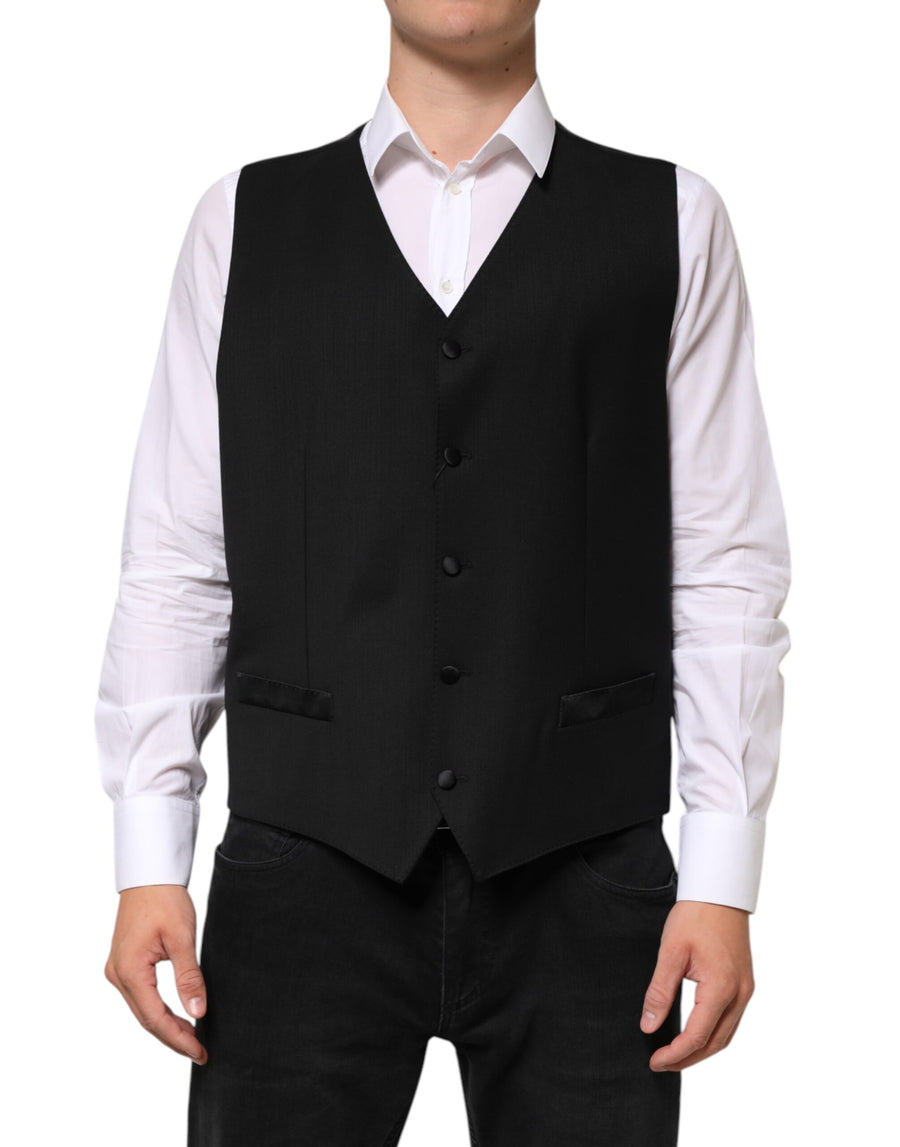Dolce & Gabbana 87% Wool vest in black