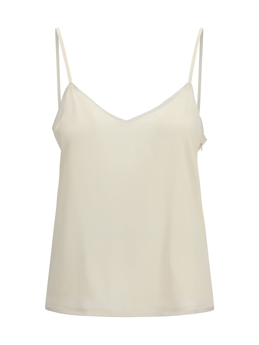Fabiana Filippi 68% Acetate; 32% Silk tank top in beige
