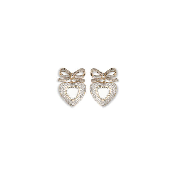 Self-Portrait 100% Brass with crystal embellishment earrings in gold