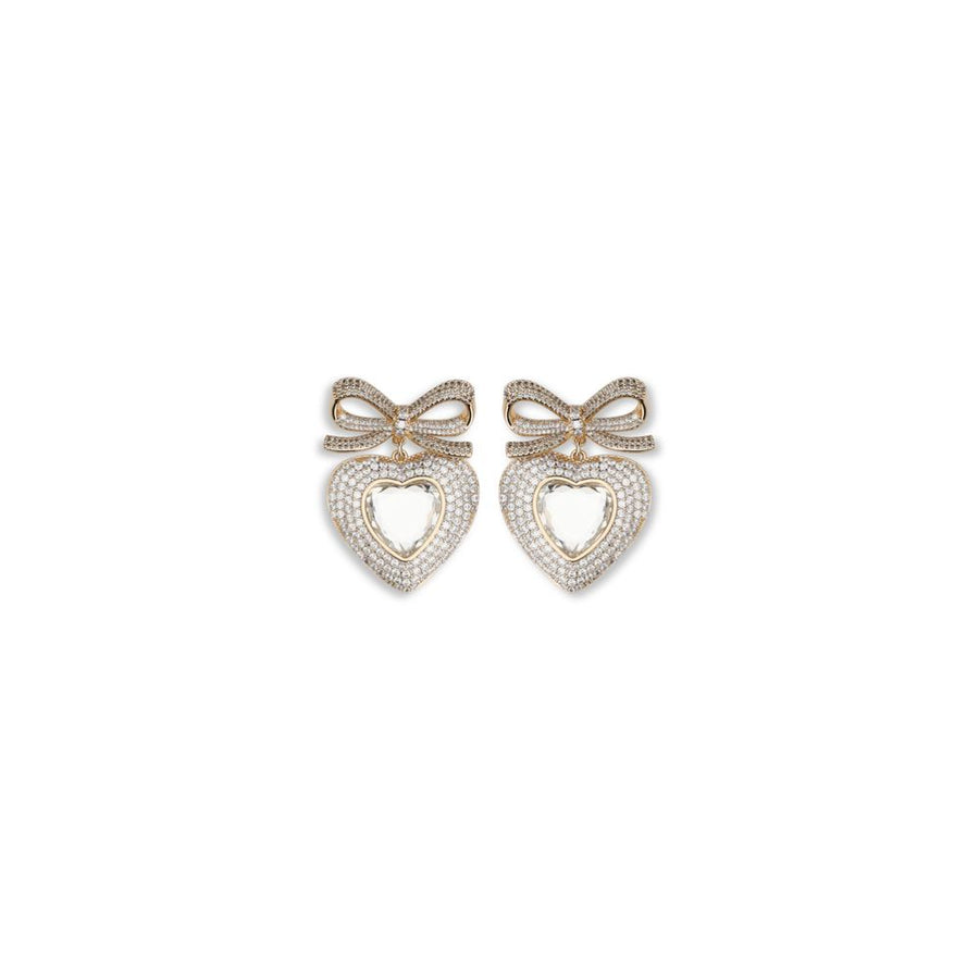 Self-Portrait 100% Brass with crystal embellishment earrings in gold
