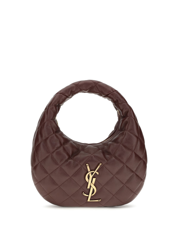 Saint Laurent 100% lambskin nappa leather top handle bag in brown