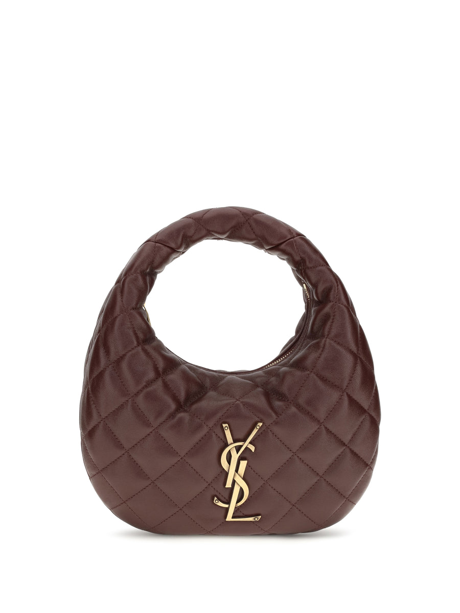 Saint Laurent 100% lambskin nappa leather top handle bag in brown