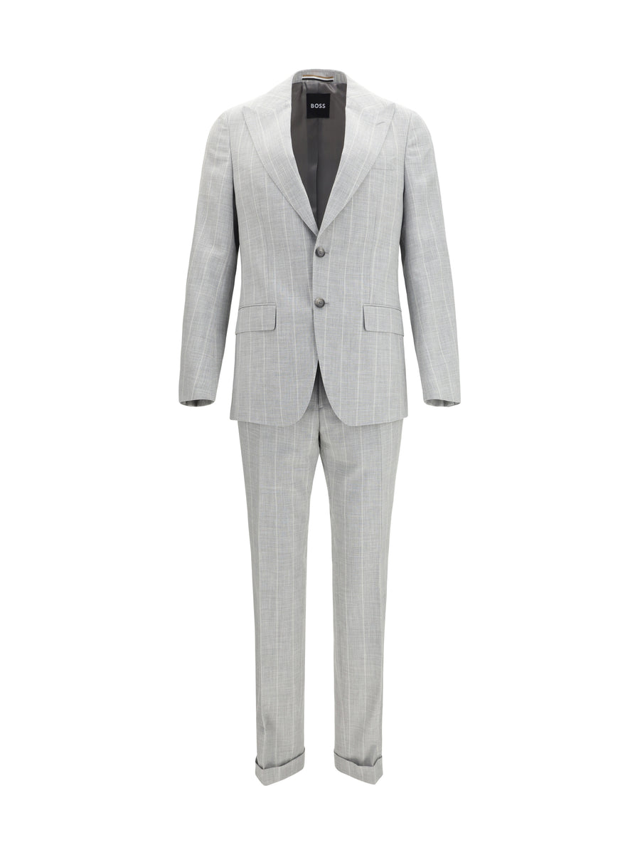 Hugo Boss Black 52% Cotton; 48% Merino Wool pant suit in gray