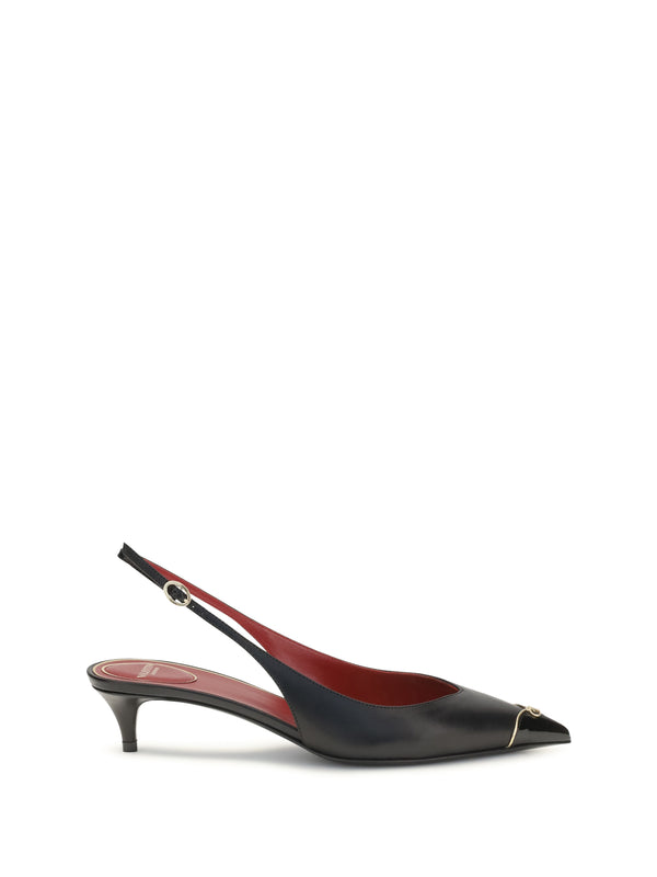 Valentino Garavani Upper: 100% calf leather; Sole: 100% rubber slingback pump in black