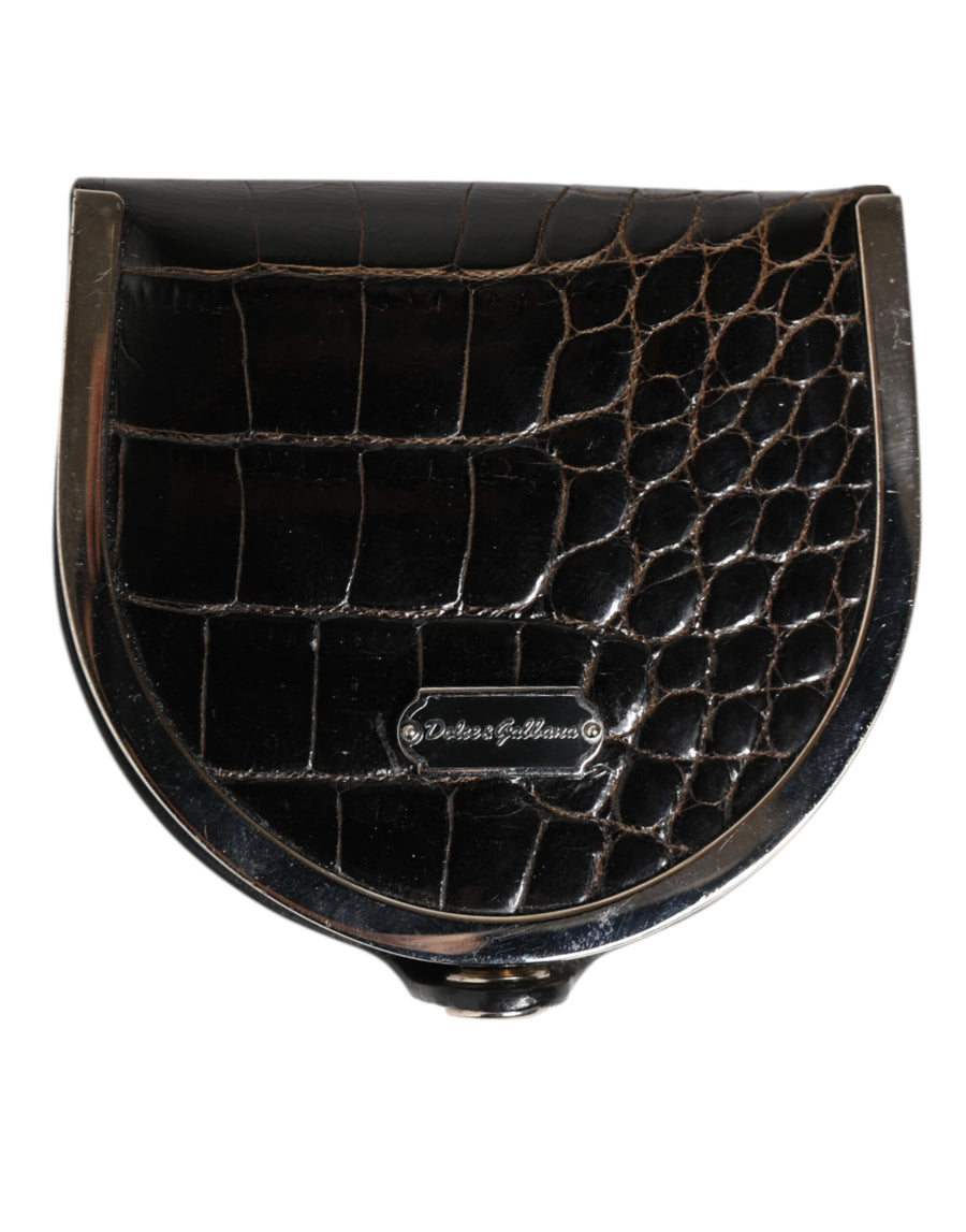 Dolce & Gabbana 100% Genuine American Alligator Leather coin purse in black
